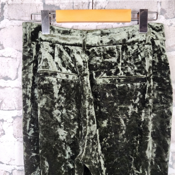 Noisy May Nattie High Waist Flare Velvet Pants Olive Green Stretch Size Small/30 - Picture 12 of 16